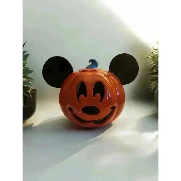 Disney Parks Mickey Mouse Halloween Pumpkin Votive Candle Holder New - Picture 1 of 3